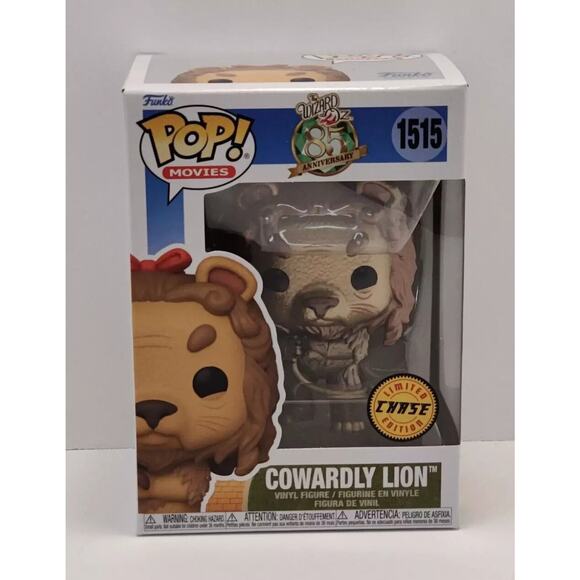 Funko Pop! Movies: The Wizard of Oz - 85th Anniversary, Cowardly Lion with Chase - Picture 1 of 4